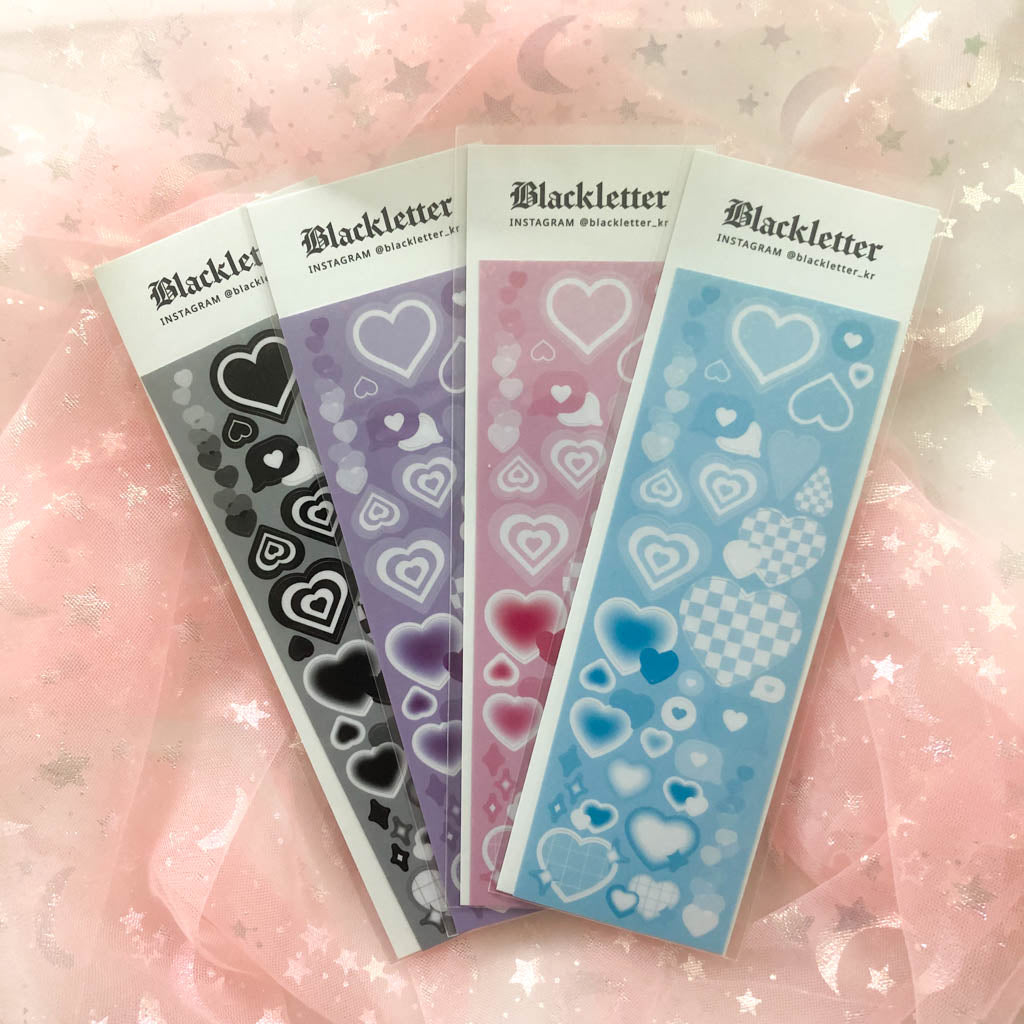 [blackletter] kitsch heart stickers